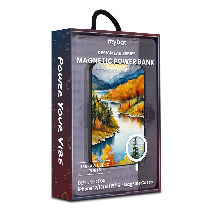 MyBat Design Lab 10000mAh Magnetic Wireless Power Bank - Black - Impressionist Foliage - MPBBAT141-BK-452-9.jpg