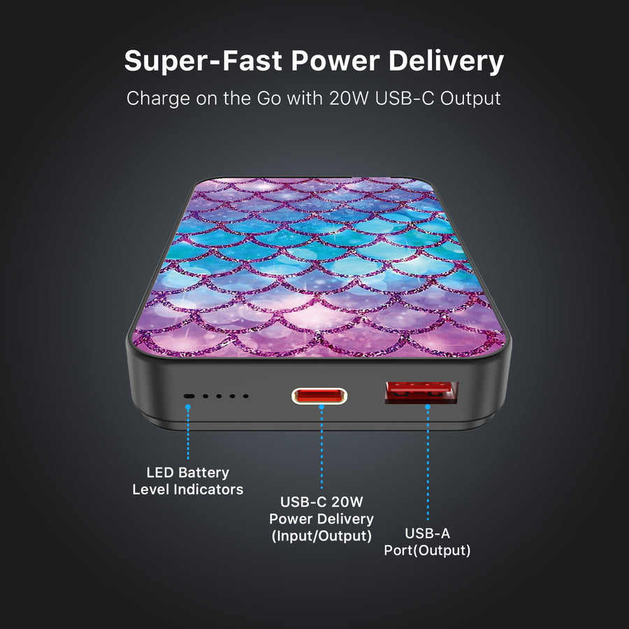 MyBat Design Lab 10000mAh Magnetic Wireless Power Bank - Black - Mermaid Scales - MPBBAT141-BK-458-7.jpg