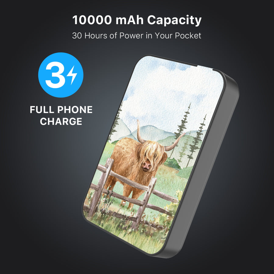 MyBat Design Lab 10000mAh Magnetic Wireless Power Bank - Black - Highland Cow - MPBBAT141-BK-470-8.jpg