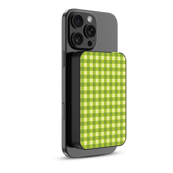 MyBat Design Lab 10000mAh Magnetic Wireless Power Bank - Black - Green Gingham - MPBBAT141-BK-476-2.jpg