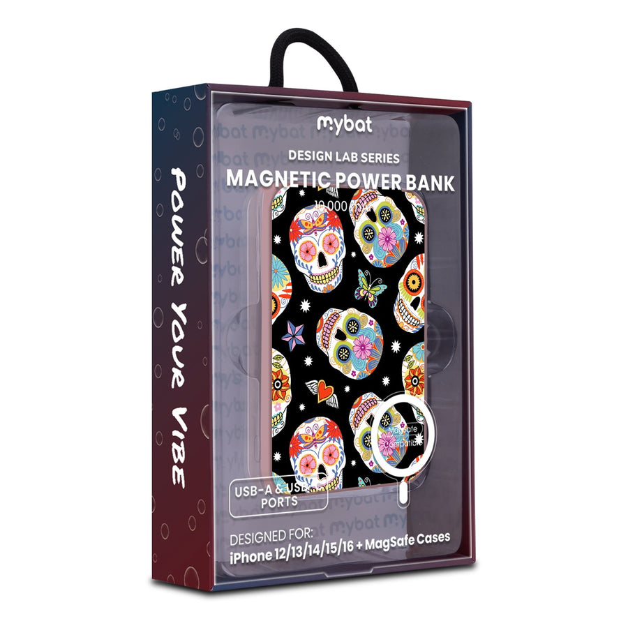 MyBat Design Lab 10000mAh Magnetic Wireless Power Bank - Pink - Day of the Dead - MPBBAT143-PK-056-9.jpg