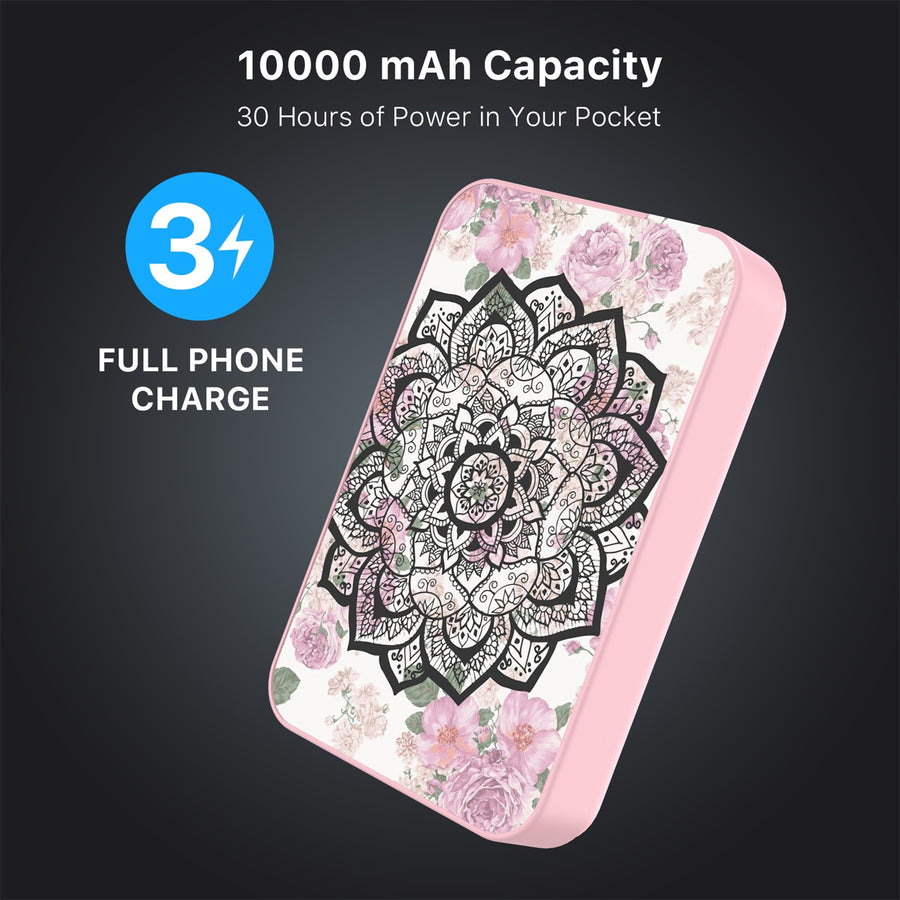 MyBat Design Lab 10000mAh Magnetic Wireless Power Bank - Pink - Mandala - MPBBAT143-PK-113-8.jpg
