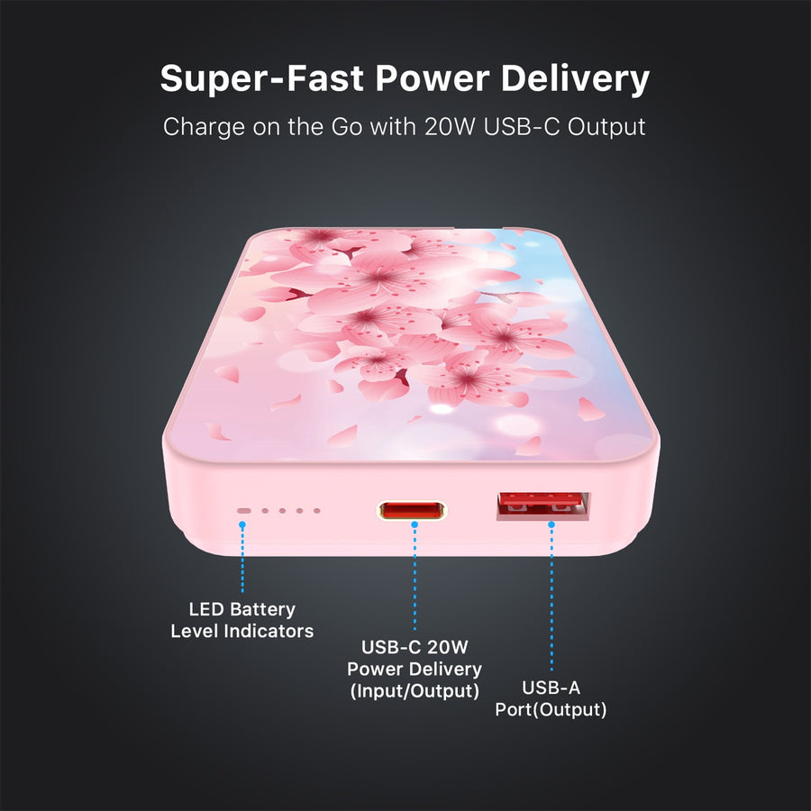 MyBat Design Lab 10000mAh Magnetic Wireless Power Bank - Pink - Cherry Blossoms - MPBBAT143-PK-131-7.jpg