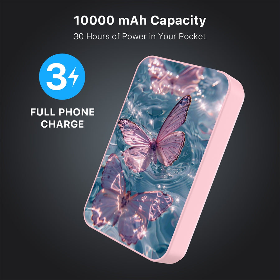 MyBat Design Lab 10000mAh Magnetic Wireless Power Bank - Pink - Floating Butterflies - MPBBAT143-PK-180-8.jpg