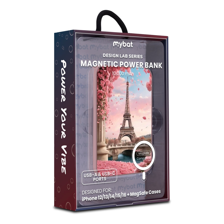 MyBat Design Lab 10000mAh Magnetic Wireless Power Bank - Pink - Paris In Bloom - MPBBAT143-PK-183-9.jpg