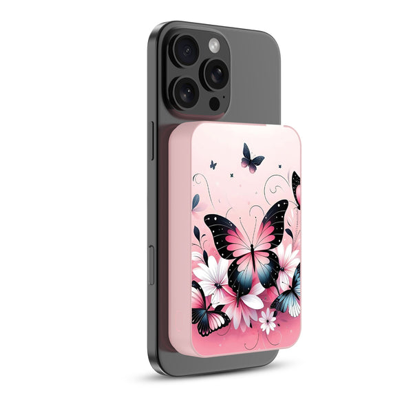 MyBat Design Lab 10000mAh Magnetic Wireless Power Bank - Pink - Butterfly Bouquet - MPBBAT143-PK-184-2.jpg