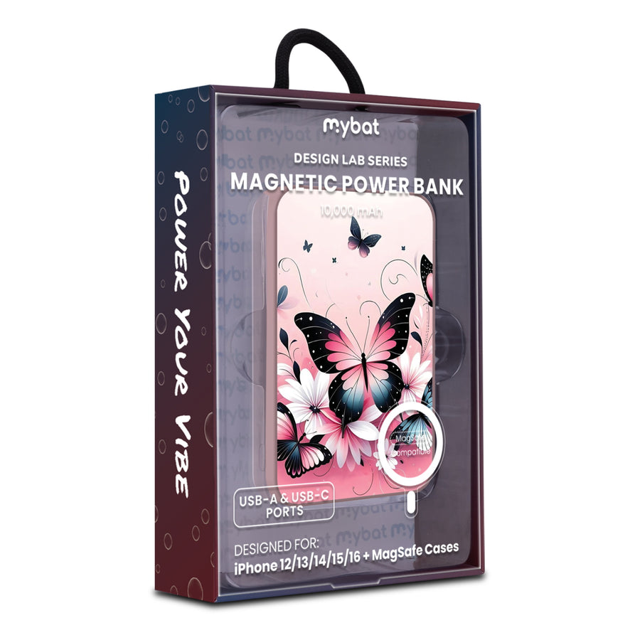 MyBat Design Lab 10000mAh Magnetic Wireless Power Bank - Pink - Butterfly Bouquet - MPBBAT143-PK-184-9.jpg