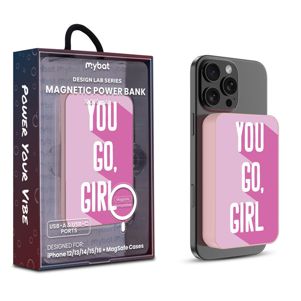 MyBat Design Lab 10000mAh Magnetic Wireless Power Bank - Pink - You Go, Girl - MPBBAT143-PK-203-1.jpg