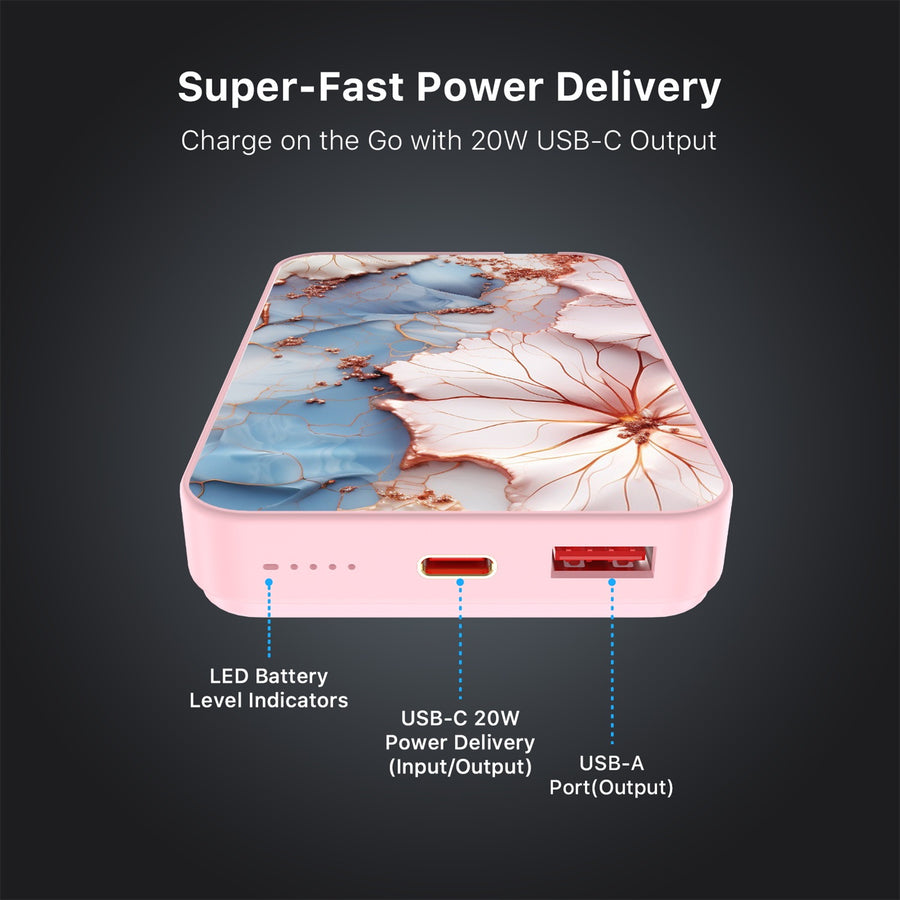 MyBat Design Lab 10000mAh Magnetic Wireless Power Bank - Pink - Petal Veins - MPBBAT143-PK-214-7.jpg
