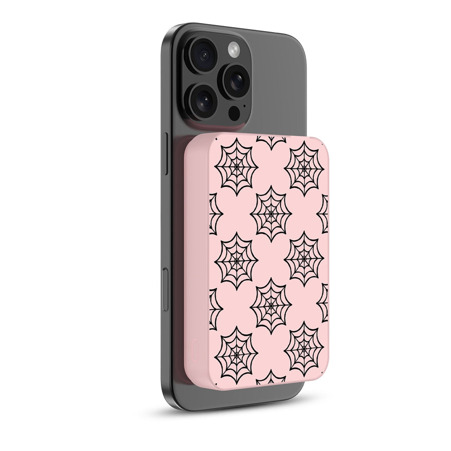 MyBat Design Lab 10000mAh Magnetic Wireless Power Bank - Pink - Pink Spider Web - MPBBAT143-PK-227-2.jpg