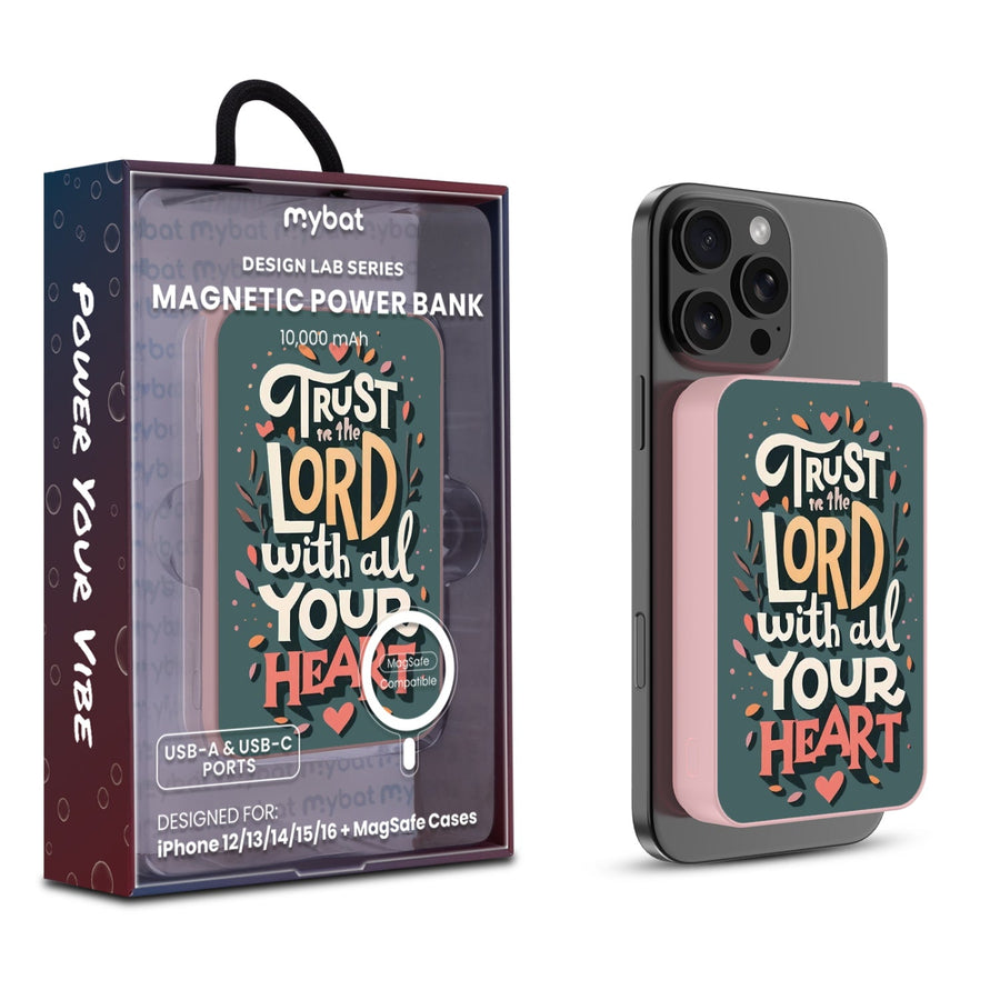 MyBat Design Lab 10000mAh Magnetic Wireless Power Bank - Pink - Trust the Lord