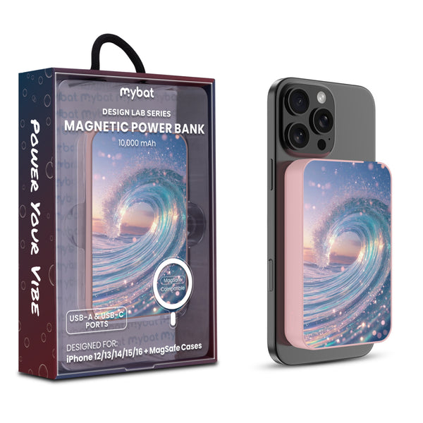 MyBat Design Lab 10000mAh Magnetic Wireless Power Bank - Pink - Dreamy Waves - MPBBAT143-PK-379-1.jpg