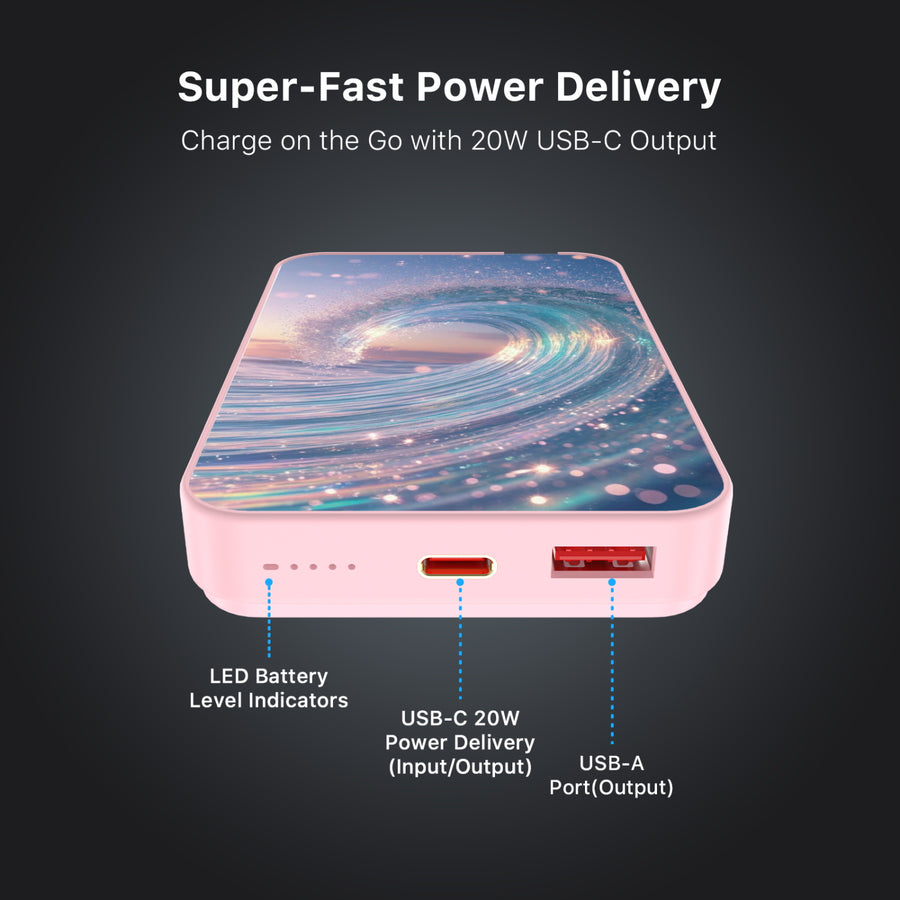 MyBat Design Lab 10000mAh Magnetic Wireless Power Bank - Pink - Dreamy Waves - MPBBAT143-PK-379-7.jpg