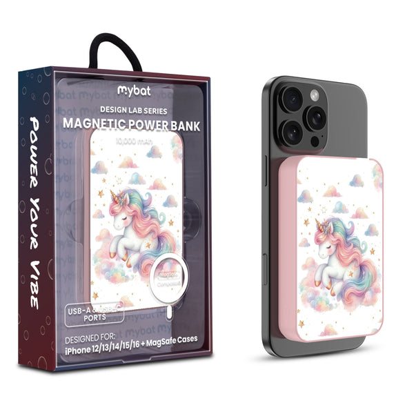 MyBat Design Lab 10000mAh Magnetic Wireless Power Bank - Pink - Rainbow Unicorn - MPBBAT143-PK-392-1.jpg