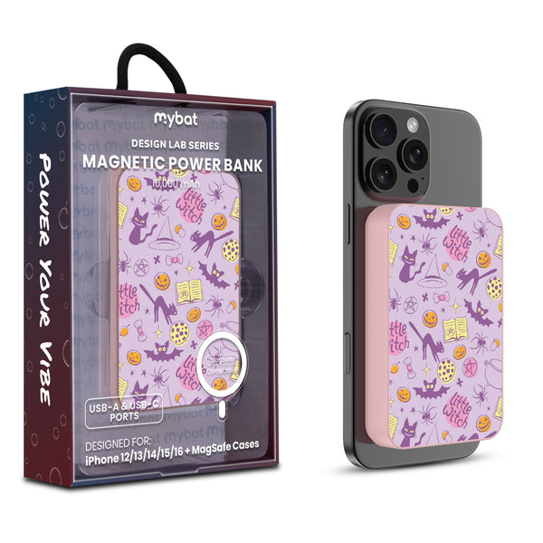 MyBat Design Lab 10000mAh Magnetic Wireless Power Bank - Pink - Little Witch - MPBBAT143-PK-413-1.jpg
