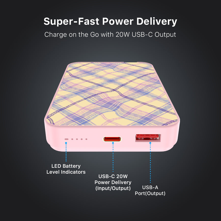 MyBat Design Lab 10000mAh Magnetic Wireless Power Bank - Pink - Wavy Plaid - MPBBAT143-PK-442-7.jpg