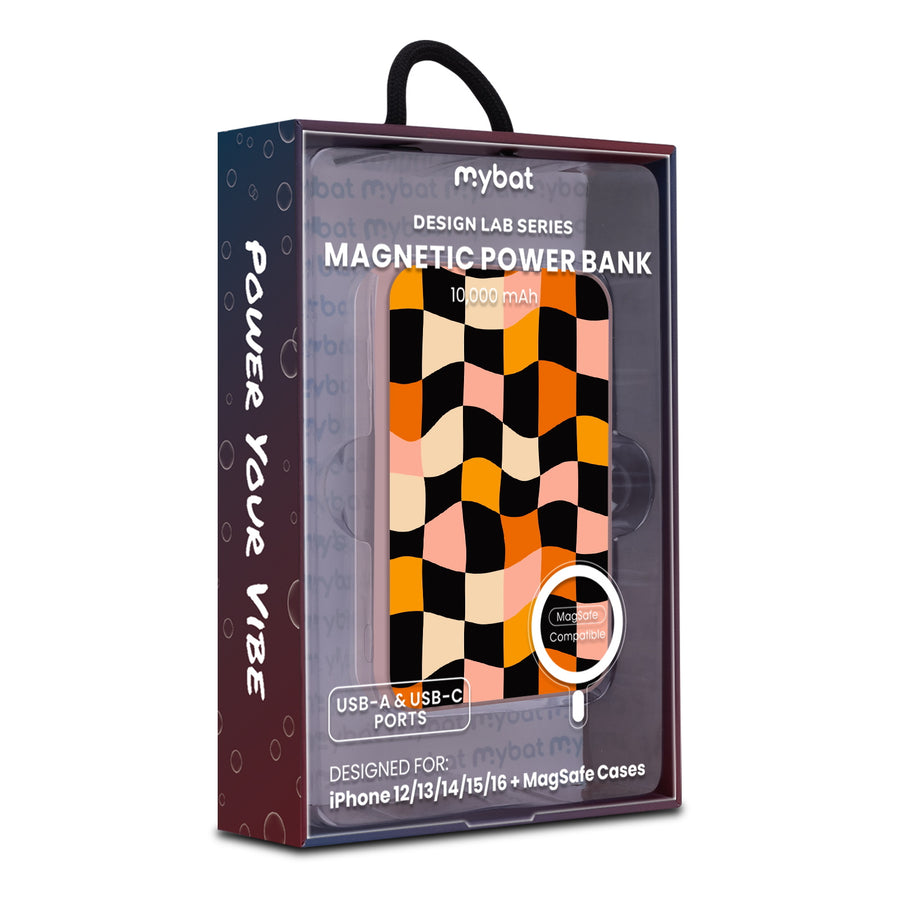 MyBat Design Lab 10000mAh Magnetic Wireless Power Bank - Pink - Groovy Check - MPBBAT143-PK-448-9.jpg