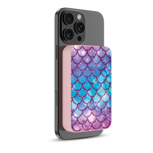 MyBat Design Lab 10000mAh Magnetic Wireless Power Bank - Pink - Mermaid Scales - MPBBAT143-PK-458-2.jpg