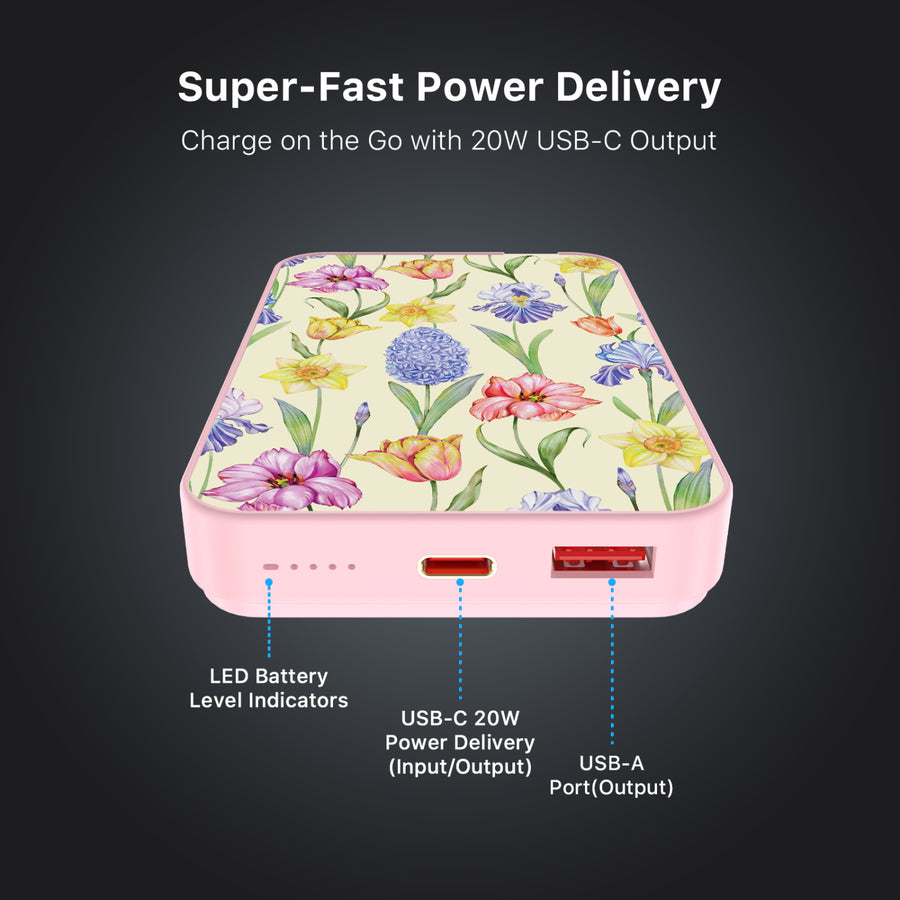 MyBat Design Lab 10000mAh Magnetic Wireless Power Bank - Pink - Spring Has Sprung - MPBBAT143-PK-467-7.jpg