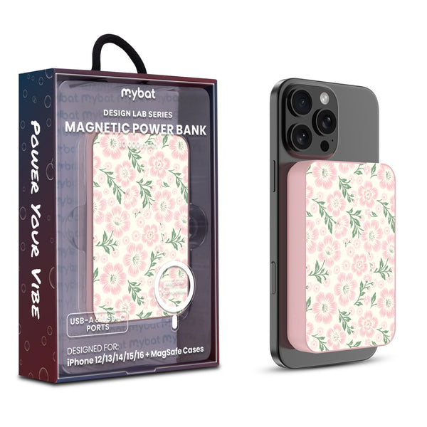 MyBat Design Lab 10000mAh Magnetic Wireless Power Bank - Pink - Pink Posies - MPBBAT143-PK-473-1.jpg