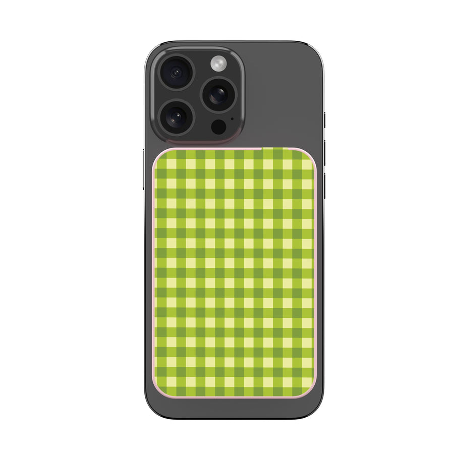 MyBat Design Lab 10000mAh Magnetic Wireless Power Bank - Pink - Green Gingham - MPBBAT143-PK-476-3.jpg
