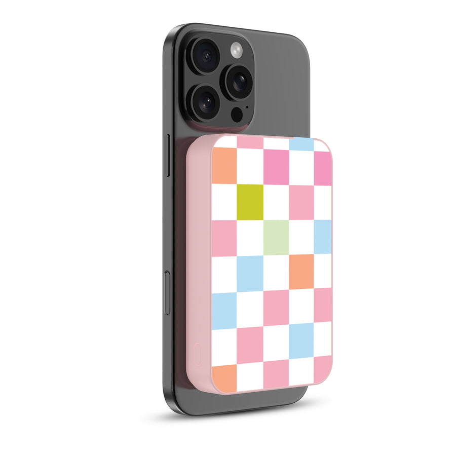 MyBat Design Lab 10000mAh Magnetic Wireless Power Bank - Pink - Pastel Check - MPBBAT143-PK-480-2.jpg