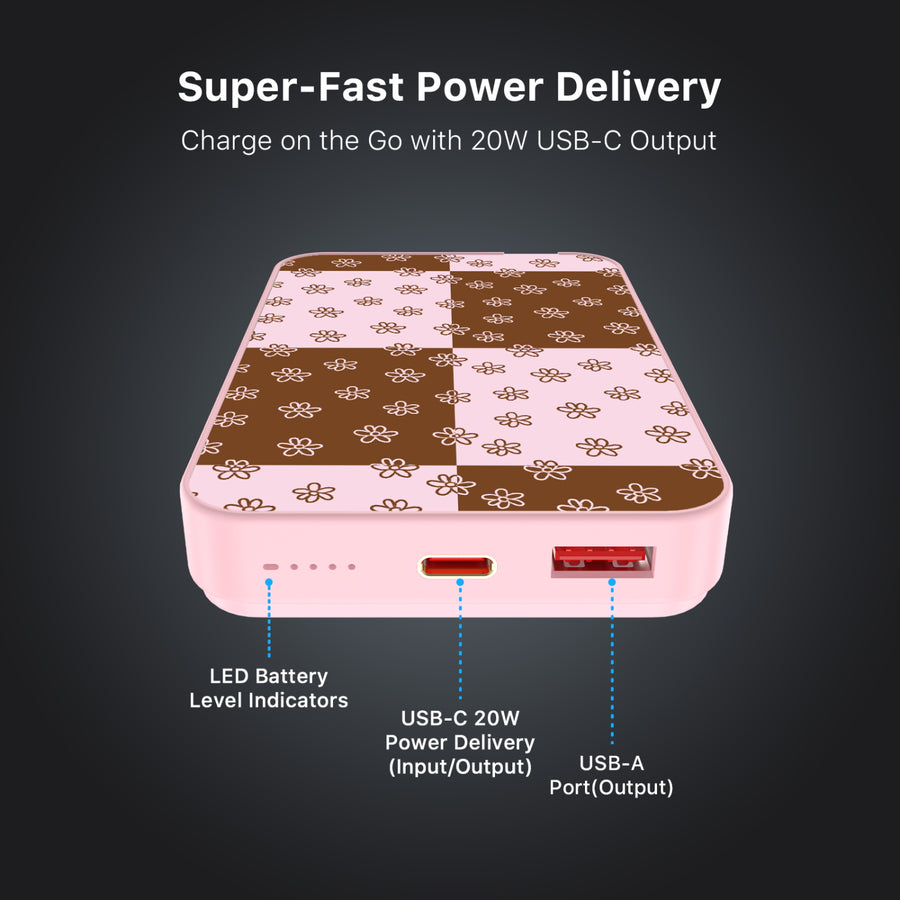 MyBat Design Lab 10000mAh Magnetic Wireless Power Bank - Pink - Flower Patches - MPBBAT143-PK-484-7.jpg