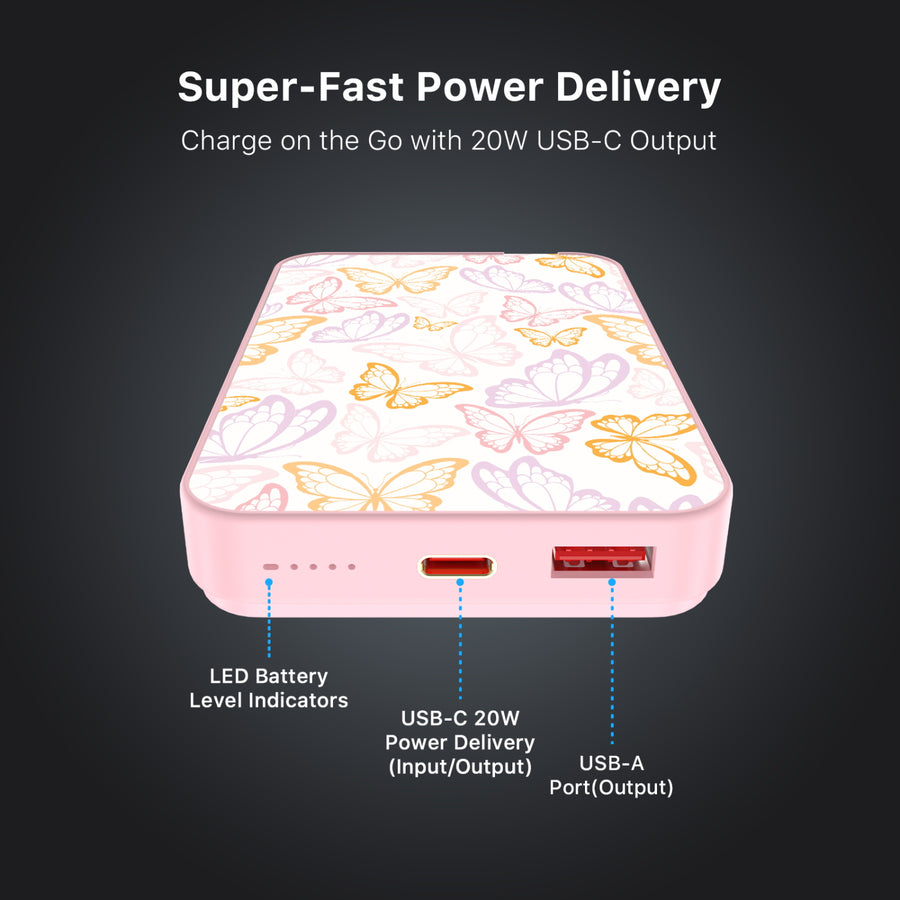 MyBat Design Lab 10000mAh Magnetic Wireless Power Bank - Pink - Wing Outline - MPBBAT143-PK-491-7.jpg