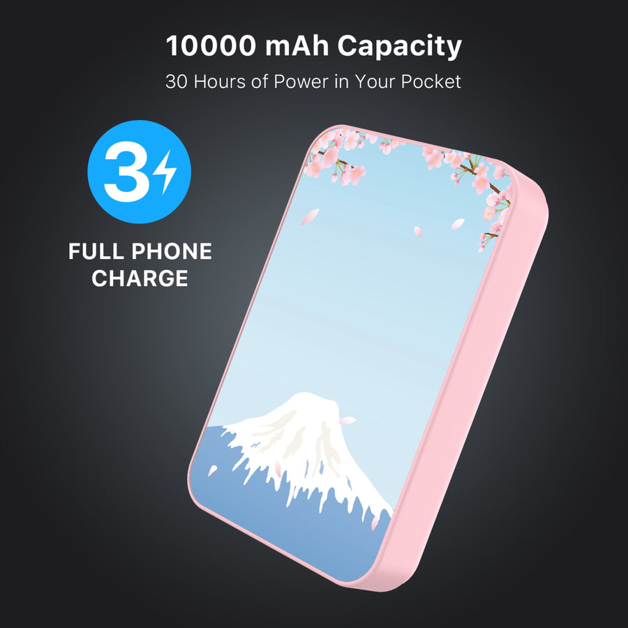 MyBat Design Lab 10000mAh Magnetic Wireless Power Bank - Pink - Fuji Blossoms - MPBBAT143-PK-492-8.jpg