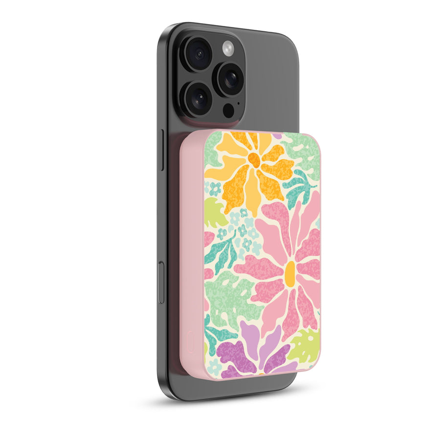 MyBat Design Lab 10000mAh Magnetic Wireless Power Bank - Pink – Tropical Paradise - MPBBAT143-PK-530-1.JPG