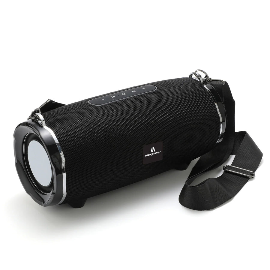 MaxPower ENCORE Heavy Duty Outdoor Portable Water resistance & dust proof Bluetooth speaker with shoulder strap & crisp clear sound - Black - MPD187-BK.JPG