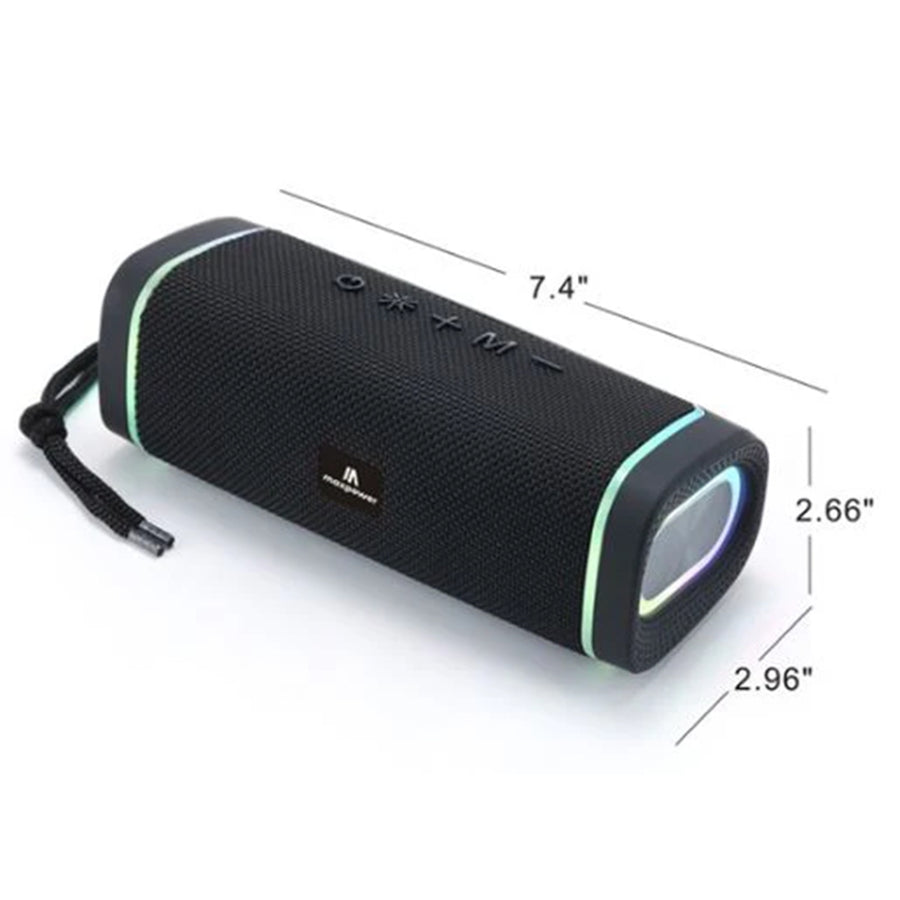 MaxPower ATOM Portable Splash proof & dust proof Bluetooth speaker with LED lights - Black - MPD375-BK-1.JPG
