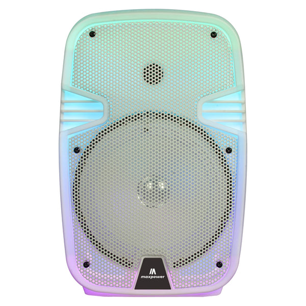 Maxpower 8" Full-Body Translucent Led Light Show Karaoke Bluetooth Speaker With Mic - White - MPD492-WH-1.JPG