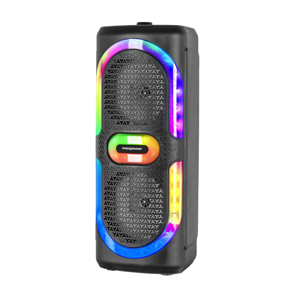 MaxPower MPD6D 6.5" Dual-Woofer Karaoke Speaker with LED Lights + Mic - Black - MPD6D-2.jpg