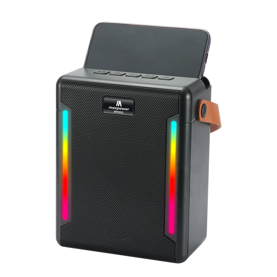 MaxPower Solar Beat Portable Bluetooth Speaker with Solar + USB-C Charging - Black - MPD932-BK-3.jpg