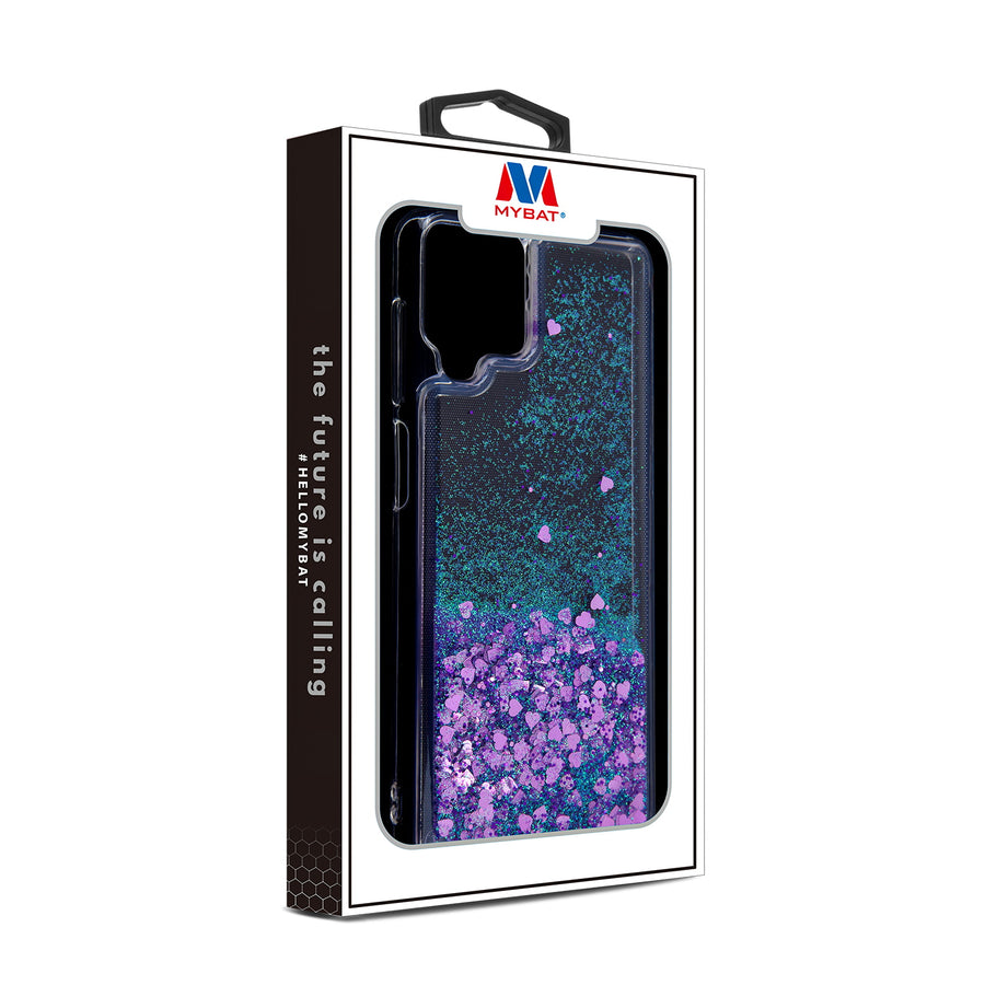 MyBat Quicksand Glitter Hybrid Protector Cover for Samsung Galaxy A12 5G - Hearts & Purple - MSA125GCSGTMS041-8.jpg