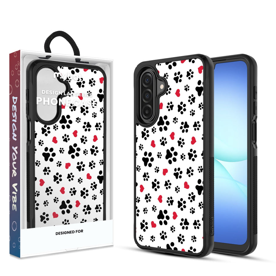MyBat Design Lab Series Case for Samsung Galaxy A17 5G / A16 5G - Paw Prints and Hearts