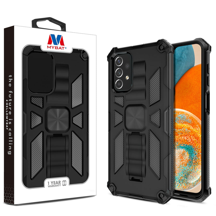 MyBat Sturdy Hybrid Protector Cover (with Stand) for Samsung Galaxy A23 5G - Black / Black