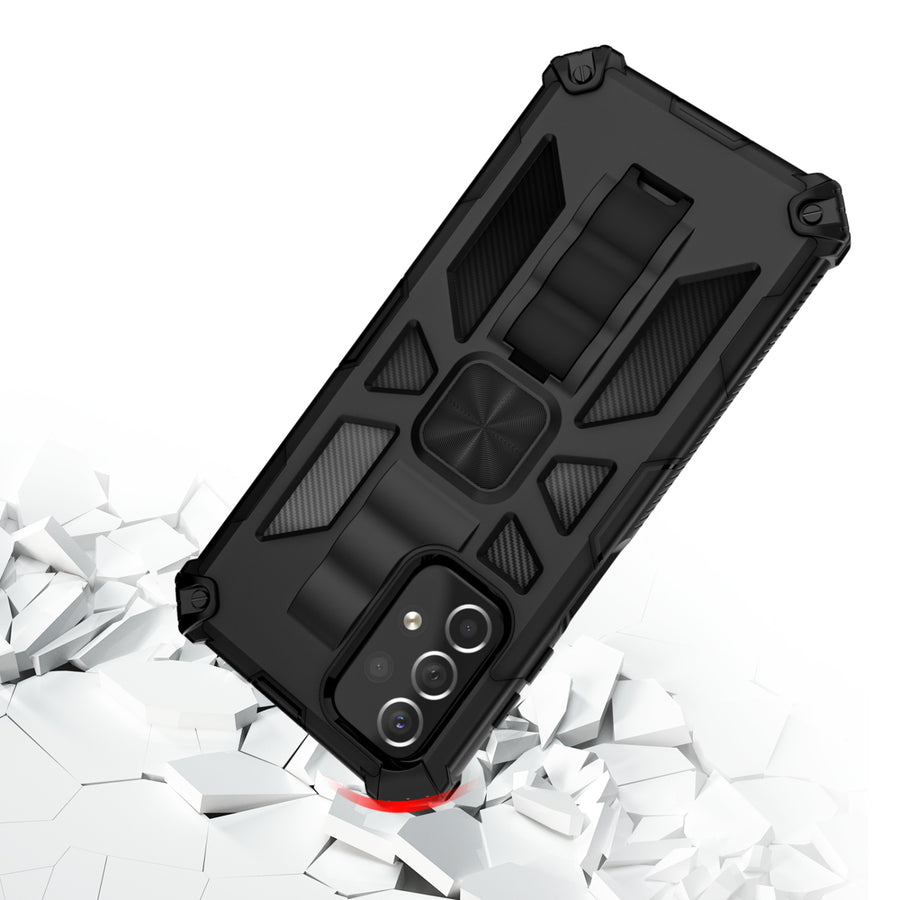 MyBat Sturdy Hybrid Protector Cover (with Stand) for Samsung Galaxy A23 5G - Black / Black - MSA235GCSFSSS001-5.jpg