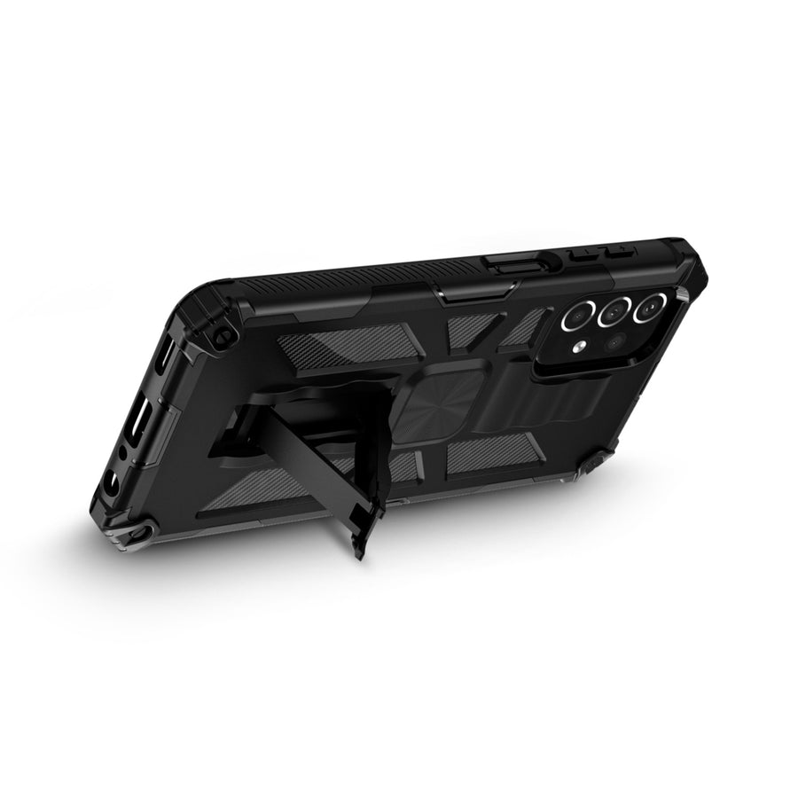 MyBat Sturdy Hybrid Protector Cover (with Stand) for Samsung Galaxy A23 5G - Black / Black - MSA235GCSFSSS001-7.jpg