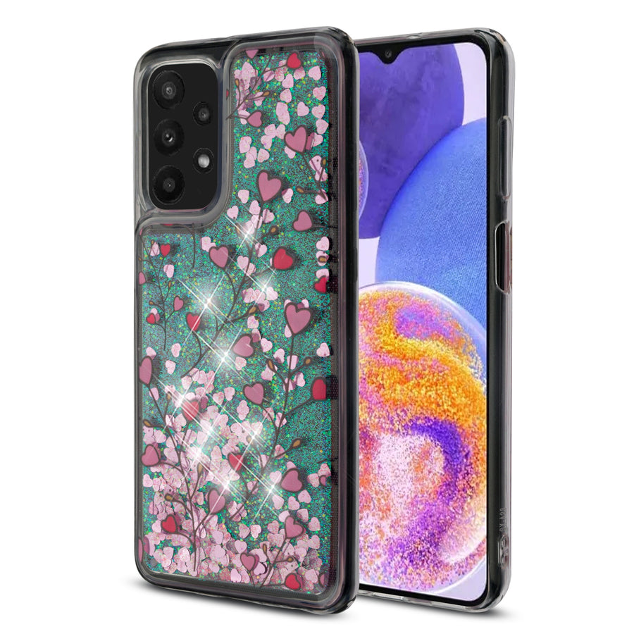 MyBat Quicksand Glitter Hybrid Protector Cover for Samsung Galaxy A23 5G - Heart Vines - MSA235GCSGTMM021-2.jpg