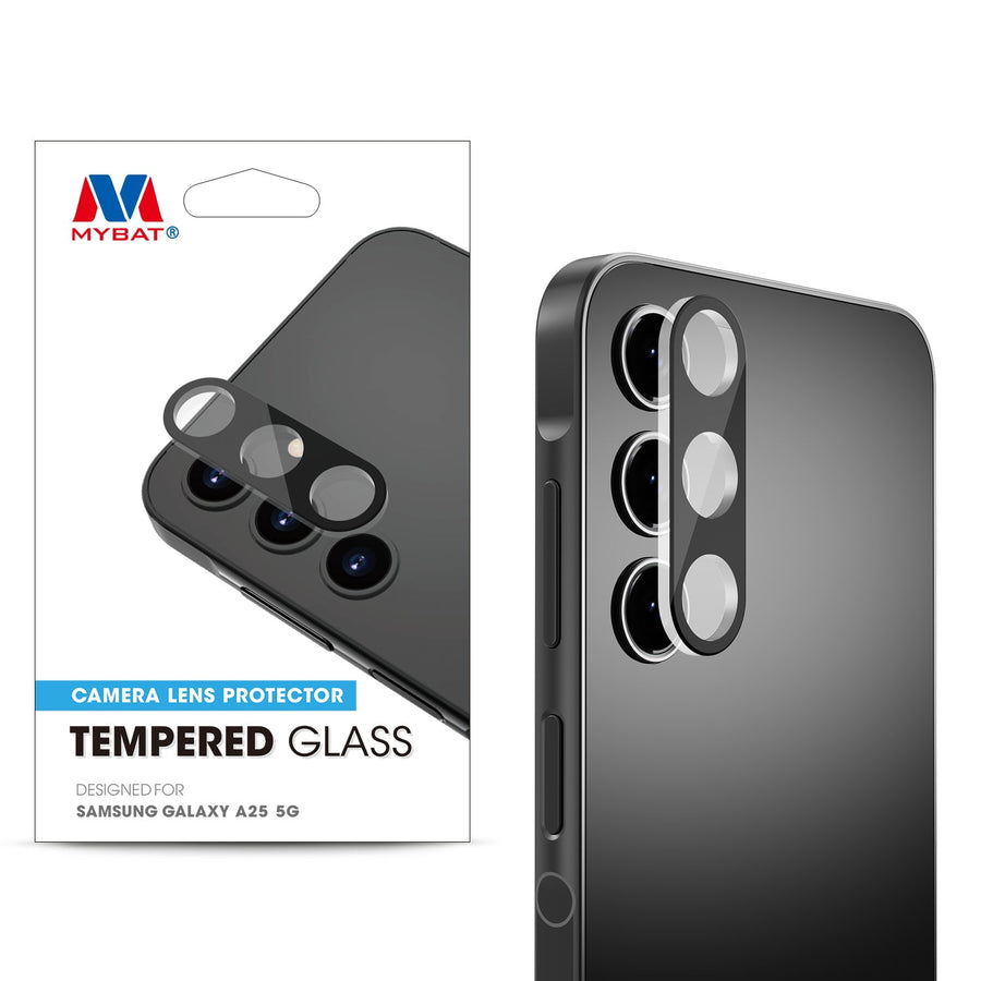 MyBat Tempered Glass Lens Protector for Samsung Galaxy A25 5G - Black