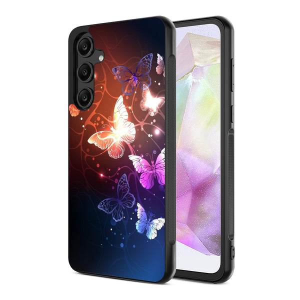 MyBat Design Lab Series Case for Samsung Galaxy A35 5G - Neon Butterflies - MSA355GCSLESM022-2.jpg