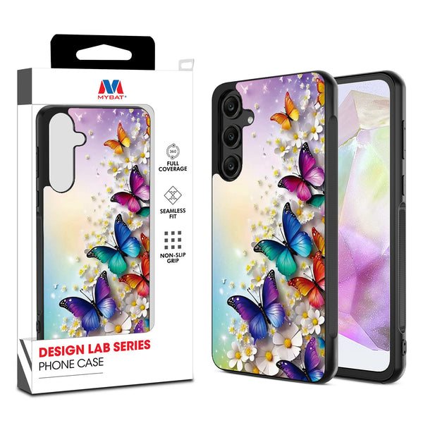 MyBat Design Lab Series Case for Samsung Galaxy A35 5G - Rainbow Butterflies - MSA355GCSLESM187-1.jpg