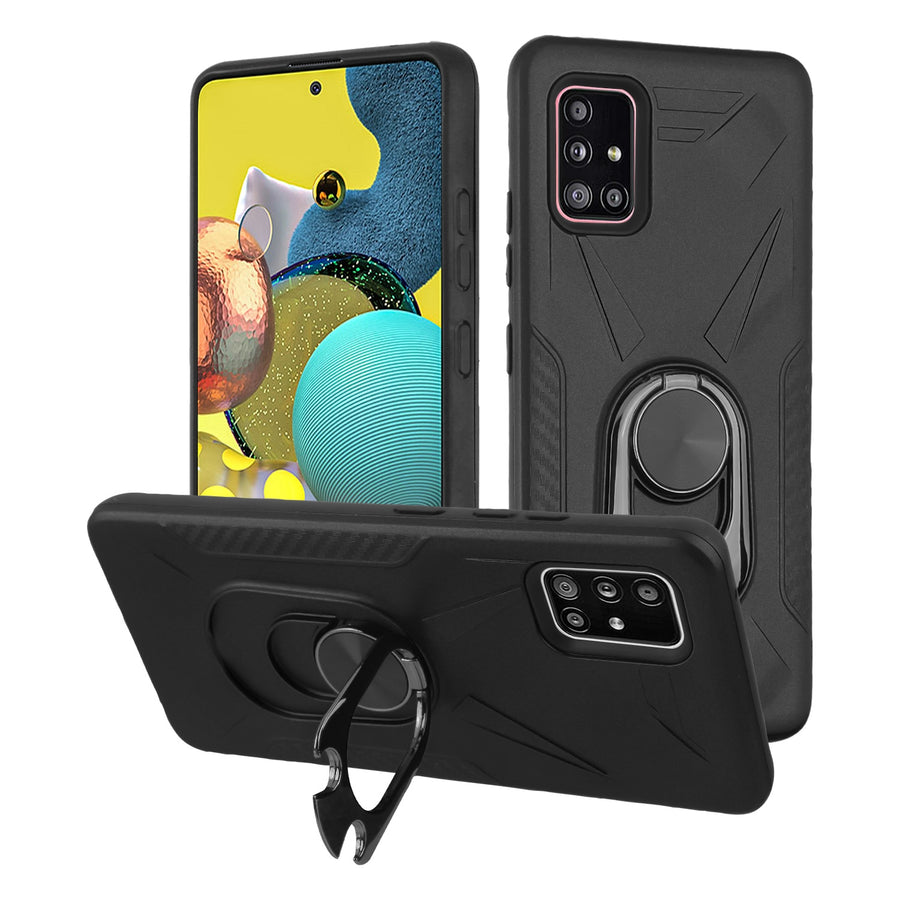 MyBat Hybrid Protector Cover (with Ring Holder Kickstand Bottle) for Samsung Galaxy A51 5G - Black / Black - MSA515GCSFSSS281-2.jpg