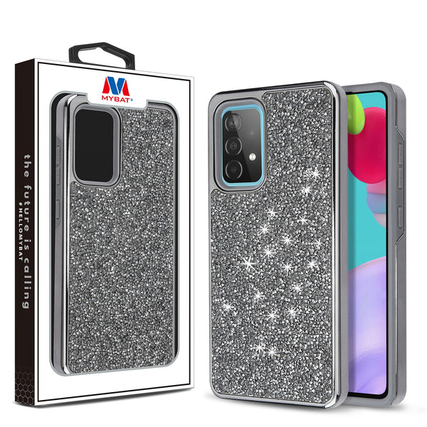 MyBat Encrusted Rhinestones Hybrid Case for Samsung Galaxy A52 5G - Electroplated Gun Metal / Iron Gray - MSA525GCSFSSD101-1.jpg