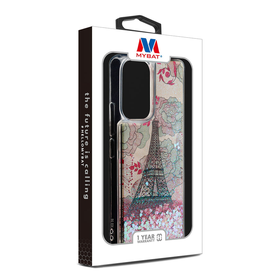 MyBat Quicksand Glitter Hybrid Protector Cover for Samsung Galaxy A53 5G - Eiffel Tower & Pink Hearts - MSA535GCSGTMM014-3.jpg