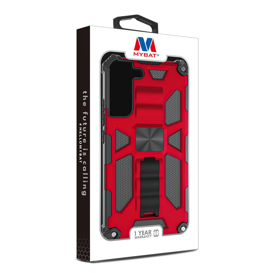 MyBat Sturdy Hybrid Protector Cover (with Stand) for Samsung Galaxy S22 Plus - Red / Black