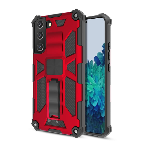 MyBat Sturdy Hybrid Protector Cover (with Stand) for Samsung Galaxy S22 Plus - Red / Black - MSS22PCSFSSS003-2.jpg