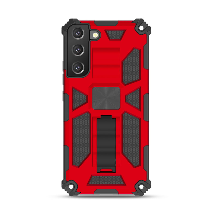 MyBat Sturdy Hybrid Protector Cover (with Stand) for Samsung Galaxy S22 Plus - Red / Black - MSS22PCSFSSS003-3.jpg